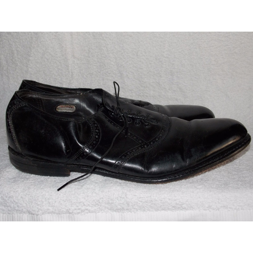Bostonian FootSaver Black WINGTIP Oxfords 13 Mens Shoes Used